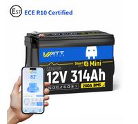 WattCycle 12V 314Ah LiFePO4 Battery, 4019Wh, 200A BMS, Bluetooth, 15000 Cycles, for RV, Solar, Marine