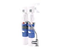 Watts Premier H2O-DWCB200 Pure H2O 2-Stage Undercounter Water Filtration System, Chrome Faucet, Push Button Design, Sediment Filter, Carbon Block Filter, Reduce Flavor and Throughs