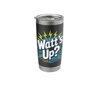Watt's Up Question Funny Puns Humor Stainless Steel Insulated Tumbler