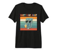 Watts Up Sun Funny Solar Power Pun Retro Vintage Sunset Premium T-Shirt