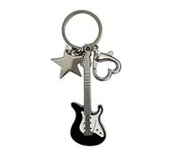 WaTudouYe Y2k Guitar Pentagram Star Keychain for Woweet Cool Trend Fashion Pendant Keyring Vintage Aesthetic Accessories Gift