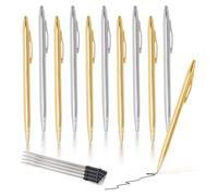 WATUNID 10Pc Metal Ballpoint Pens with 10 Refills, Gold Silver Slim Pen Set