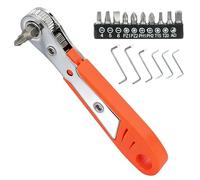 WATUNID 17Pcs Mini Ratchet Screwdriver Set, 1/4 Ratchet Right Angle Screwdriver, 36-Tooth Small Ratcheting Wrench with 10 Bits and 6 Pcs Offset Screwdriver PH0/PH1/PH2/T15/T20/T30, for Tight Spaces