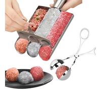 WATUNID 3-in-1 Meatball Maker Tool, Stainless Steel Meatball Making Mold Set with Cutting Spade, Triple Meatball Scoop Ball Maker, Creative Kitchen Manual Meat Baller Maker for Meatball Lover