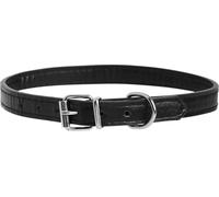 Wau MIAU PU Leather Dog Collar 50 cm - Collar for Medium and Large Dogs - Adjustable Size with Buckle & D-Ring - Faux Leather Collar 15 mm Wide - Comfortable Leather Collar