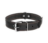 WauDog Leather dog collar with reflector - 35 mm