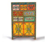 Wauzeka Hall Cabinet - Multicolor - Mango Wood - Painted - 2 Door