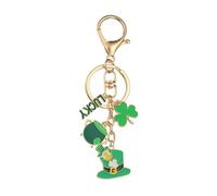 wavaiov St Patricks Day Keychain Shamrock Pot of Gold Leprechaun Hat Key Chain Accessories, Bag Charm Keychain for Women Car Key Ring Bag Purse