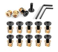 Wavanta 10Pcs M6 x 16mm Furniture Screw Nut Threaded Wood Inserts Bolt Fastener Connector Hex Socket Drive M6 x 10mm Screw-in Nuts with Wrenches