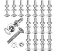 Wavanta 20 Pcs M6 Coach Bolts, M6 x 80mm Carriage Bolts, with Hexagon Nuts, Washer, 304 Stainless Steel, Coach Screws