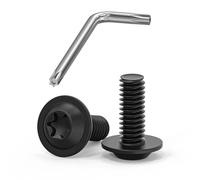 Wavanta 20Pcs M4 Bolts, M4 x 10mm Flanged Button Head Screws, Torx Bolts, 304 Stainless Steel, Fully Threaded, Black Oxide with Torx Key