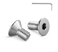 Wavanta 20Pcs M4 Bolts, M4 X 16mm Countersunk Bolts Screws, Flat Head Socket Cap Screws, 304 Stainless Steel, Full Thread, Bright Finish, with Hex Spanner