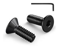 Wavanta 20Pcs M4 Bolts, M4 X 30mm Black Countersunk Bolts Screws, Flat Head Hex Socket Cap Screws, 304 Stainless Steel, Full Thread, with Hex Spanner