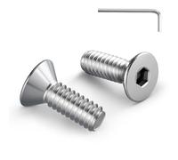 Wavanta 20Pcs M4 Bolts, M4 X 30mm Countersunk Bolts Screws, Flat Head Socket Cap Screws, 304 Stainless Steel, Full Thread, Bright Finish, with Hex Spanner