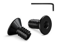 Wavanta 20Pcs M5 Bolts, M5 X 16mm Black Countersunk Bolts Screws, Flat Head Hex Socket Cap Screws, 304 Stainless Steel, Full Thread, with Hex Spanner