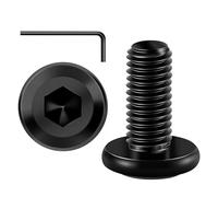 Wavanta 20Pcs M6 Bolts, M6 x 16mm Flat Head Hex Socket Cap Screws Bolts, 304 Stainless Steel Furniture Bolt Full Thread, Black Oxide, with Hex Key