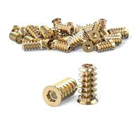 Wavanta 20Pcs Threaded Inserts Nuts, M6 x 20mm Threaded Inserts for Wood, Hex Socket Drive Screw Insert for Wood Furniture, Cabinet