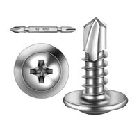 Wavanta 300Pcs Self Tapping Screws Metal, M4.2 x 16mm Wafer Head Self Drilling Screws for Metal, Stainless Steel Self Tapping Screw, Tek Screw with Screwdriver Bit