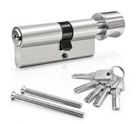 Wavanta 40/30T Euro Cylinder Lock 70mm, Thumbturn, 5 Keys for UPVC Doors | Zinc Alloy Housing with Brass Core, Indoor Thumbturn Operation and 2 Fixing Screws for Home Entrance Doors