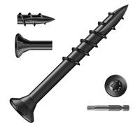 Wavanta 50Pcs Decking Screws, 4.2 x 38mm Black Wood Screws, Torx Drive Flat Head Screw, Rust Resistant Epoxy Coated, with T25 Torx Bit