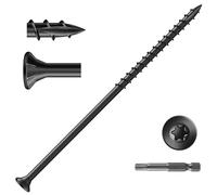 Wavanta 50Pcs Decking Screws, 4.8 x 125mm Black Wood Screws, Torx Drive Flat Head Screw, Rust Resistant Epoxy Coated, with T25 Torx Bit