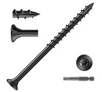 Wavanta 50Pcs Decking Screws, 4.8 x 75mm Black Wood Screws, Torx Drive Flat Head Screw, Rust Resistant Epoxy Coated, with T25 Torx Bit