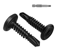 Wavanta 50Pcs Self Tapping Screws, 6.3 x 16mm Flat Head Self Drilling Screws for Metal, Black Stainless Steel Screw, Hex Socket, Tek Screw with Screwdriver Bit
