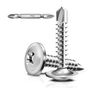 Wavanta 50Pcs Self Tapping Screws for Metal, M4.8 x 19mm Truss Head Self Drilling Screws, 410 Stainless Steel Sheet Metal Screw, High-Strength Quick Tapping Screw with Screwdriver Bit