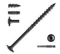 Wavanta 50Pcs Washer Head Wood Screws 6.3 x 100mm, Black Decking Screw