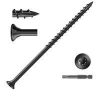 Wavanta 50Pcs Wood Screws, 4.8 x 100mm Black Decking Screws for Wood, Torx Drive Flat Head Screw, Rust Resistant Epoxy Coated, with T25 Torx Bit