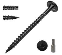 Wavanta 50Pcs Wood Screws 6.3 x 115mm, Star Drive Decking Screws, Flat Head Heavy Duty Construction Structural Screw, Black Rust Resistant Timber Screw, with T30 Torx Bit