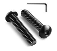 Wavanta M4 x 30 mm Button Head Socket Cap Bolts Screws, 304 Stainless Steel, Black Oxide Finish, Allen Socket Drive, Full Threads, with Hex Spanner, Pack of 20