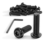 Wavanta M6 Bolts, M6 x 20mm Button Head Screws, Allen Socket Bolts Screws, Carbon Steel 10.9 Grade, Black Oxide Finish, Pack of 20