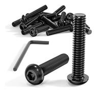 Wavanta M6 Bolts, M6 x 60mm Button Head Screws, Allen Socket Bolts Screws, Carbon Steel 10.9 Grade, Black Oxide Finish, Pack of 20