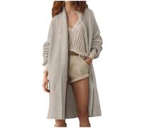 WAVDSYB Cardigans for Women Knitwear Sweater Long Sleeve Elegant Formal Workwear Ladies Elegant Chunky Open Front Oversized Slouchy Knit Fall Trendy Coatigan Jackets(00 Beige,L)
