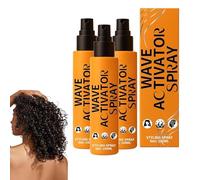 Wave Activator Spray For Natural Hair, Hydrating Curl Enhancer With Coconut Oil & Aloe Vera, Hydrating Definition for Wavy, Curly & Coily Hair, Frizz Control & Revitalize, Women & Men (3Pc)