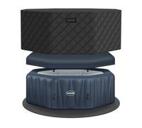 Wave Aegean 6 Person Octagonal Inflatable Hot Tub EnergySave Bundle Navy, Blue