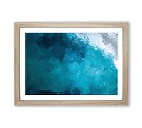 Wave Against Swanbourne Beach in Abstract Framed Print | A2 Oak Framed Wall Art | Ready to Hang | Abstract Beach Picture | Living Room Bedroom Lounge Office