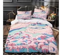 Wave Art Duvet Cover 3D Print Luxurious 3 Pcs Bed Linen Hidden Zipper digital Illustration Quilt Cover Super Soft Breathable for Kids Youth Teenagers Adults Women Girls Double（200x200cm）