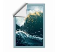 Wave at Crest Coastal Unframed Wall Art Print A4 (29.7×21cm), Wall Decor for Living Room, Bedroom, Office & Home, Art Gift