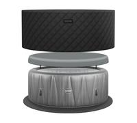 Wave Atlantic | 4-6 Person Inflatable Hot Tub | Integrated Heater - Grey Rattan - 6 Person | 208x65cm - EnergySave Bundle