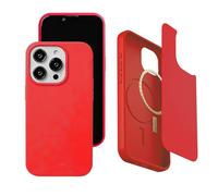 Wave Case Compatible with iPhone 15 Pro MagSafe Phone Case - Eco-Friendly Wheat Straw Phone Case with Shock-Absorbing Corners | 2mm Raised Lip | Ultra-Thin Design, 360° Protection | Red
