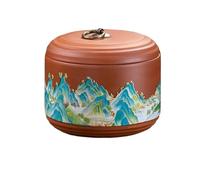 Wave Ceramic Tea Storage Tank Large Capacity Sealed Jars Retro Decorative Crafts Gifts Home Decoration Tea Caddy (H)