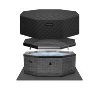 Wave Como | 6-Person Eco Foam Hot Tub | Built-In Integrated Heater - Flint Grey - 6 Person | 195x70cm - EnergySave Bundle