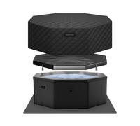 Wave Como | 6-Person Eco Foam Hot Tub | Built-In Integrated Heater - Charcoal Black - 6 Person | 195x70cm | EnergySave Bundle