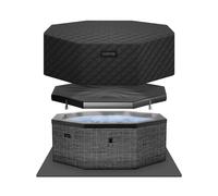 Wave Como | 6-Person Eco Foam Hot Tub | Built-In Integrated Heater - Flint Grey - 6 Person | 195x70cm | EnergySave Bundle