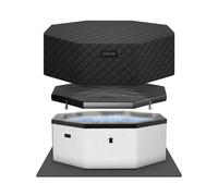 Wave Como | 6-Person Eco Foam Hot Tub | Built-In Integrated Heater - Pebble White - 6 Person | 195x70cm | EnergySave Bundle