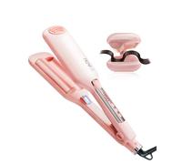 Wave Curling Iron Anti-Scald Hair Waver, 2 Barrel Ionic Wavy Hair Crimper for Women, 1.1in/28MM Rapid Heating Curling Wand, Curling Iron Culer with Wide Deep Waves