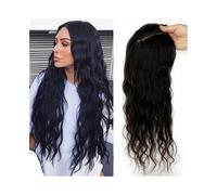 Wave Curly Hair Topper for Women, European Virgin Human Hair Pieces 15x16 CM Breathable Swiss Lace Base Clips in Natural Wave Human Hair Topper(14inches)