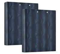 Wave Dark Blue Abstract One and A Half Inch School Binder Three-Ringing with Pockets 1/2 Packs Office Binder 200 Sheets